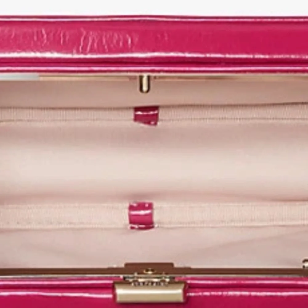 Kate Spade New York  Raspberry Tonight Stunning Leather Clutch